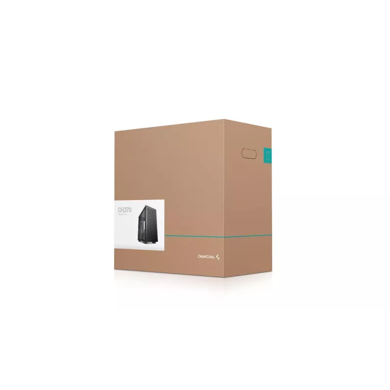 Arvuti korpus DeepCool CH370 Mini Tower — microATX/Mini‑ITX, karastatud klaas, toetab kuni 32 cm GPU-d