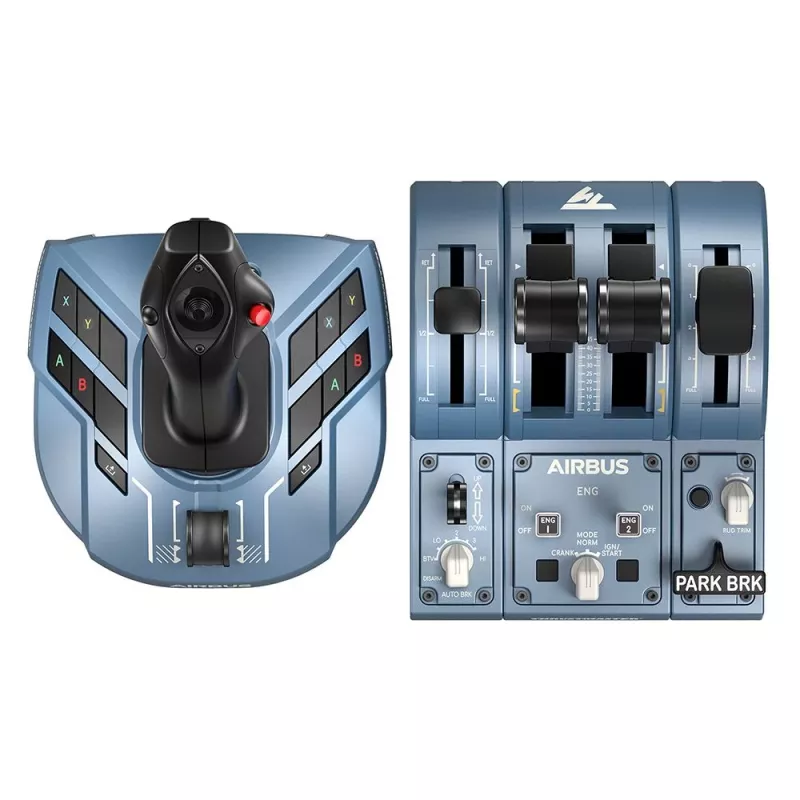 Thrustmaster TCA Captain Pack X Airbus Edition must, hall USB juhtkang + mootori juhtimishoob Analoog PC, Xbox