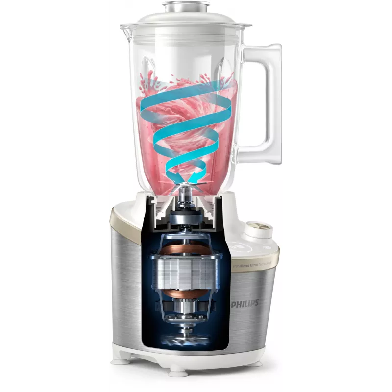 Philips 7000 seeria HR3760/01 blender 2 L lauapealne blender 1500 W Roostevaba teras, Valge