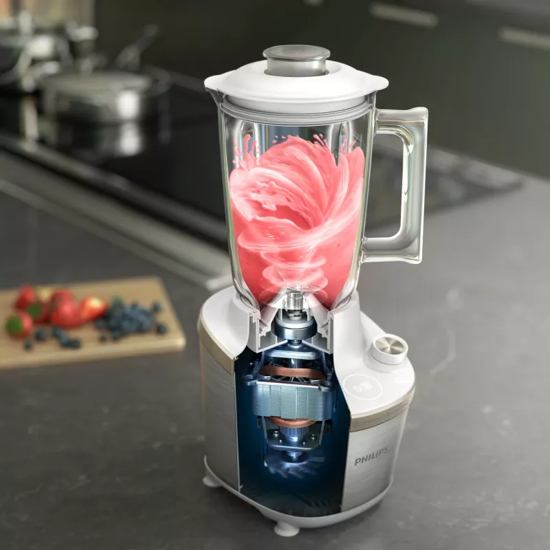 Philips 7000 seeria HR3760/01 blender 2 L lauapealne blender 1500 W Roostevaba teras, Valge