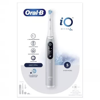 Oral-B iO 6S täiskasvanute vibreeriv elektriline hambahari Hall, Valge