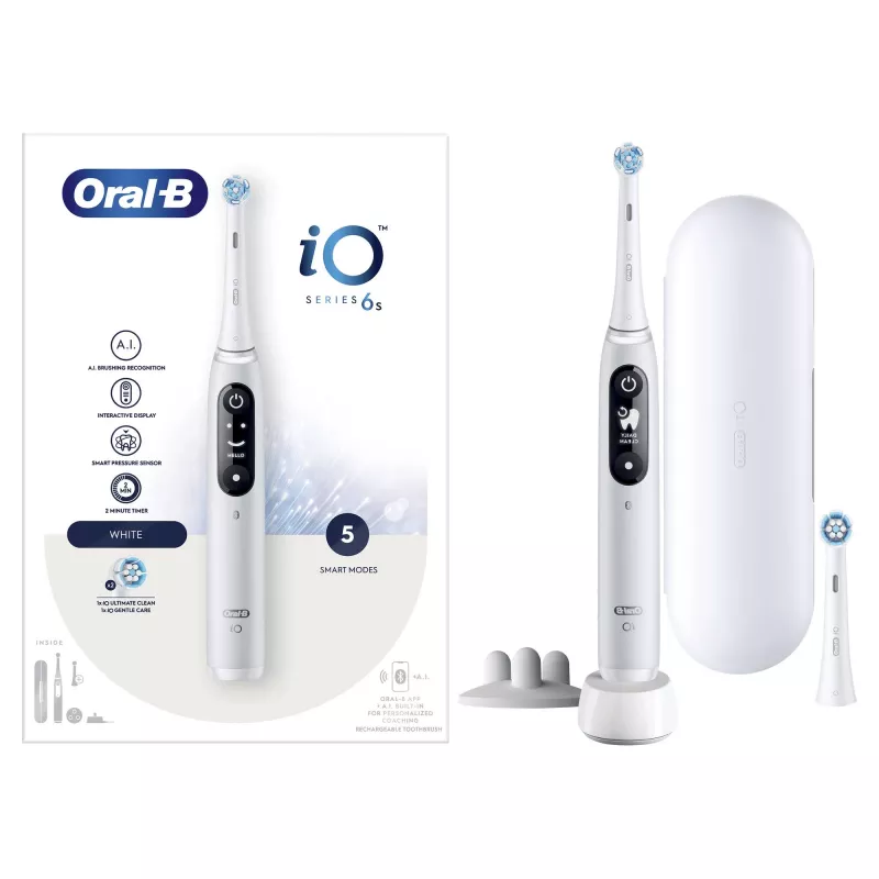 Oral-B iO 6 täiskasvanute vibreeriv hambahari, valge