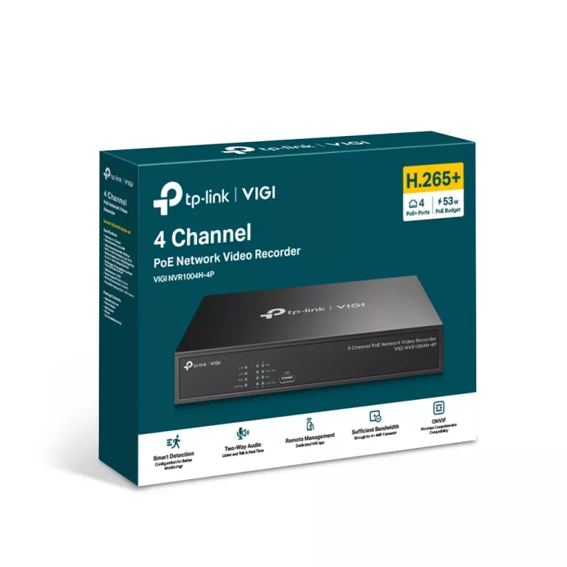 TP-Link VIGI 4 kanaliga PoE+ võrgu videosalvesti