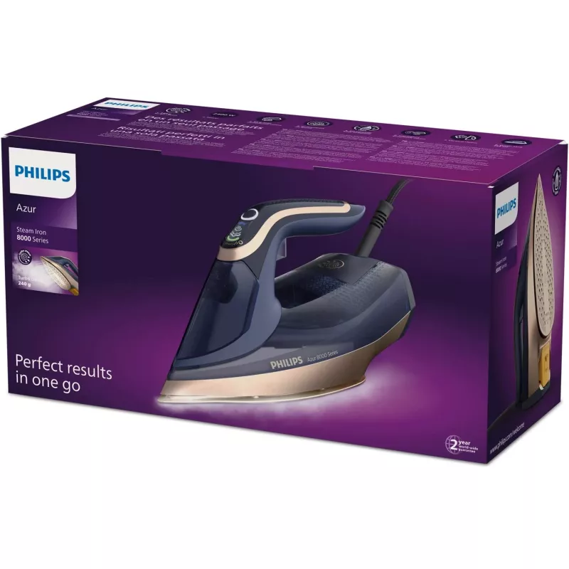 Aurutriikraud Philips Azur 8000 Series DST8050/20 — 3000 W, 0,35 L, SteamGlide Elite tallatüüp, 85 g/min pidev aur, 260 g/min auruturbo