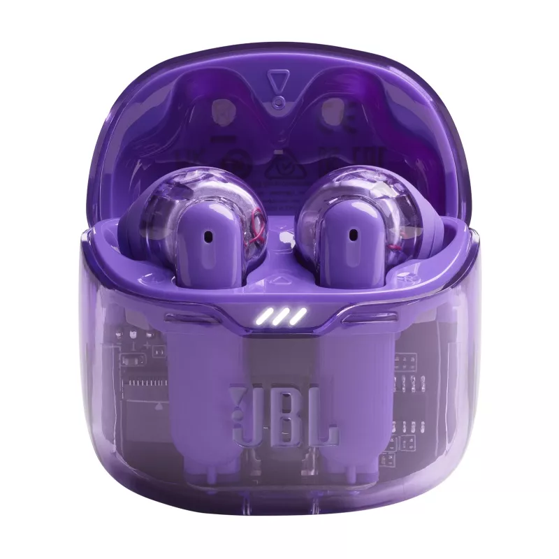 JBL Tune Flex Ghost Edition kõrvaklapid True Wireless Stereo (TWS) kõrvasisesed kõned/muusika Bluetooth lilla, poolläbipaistev