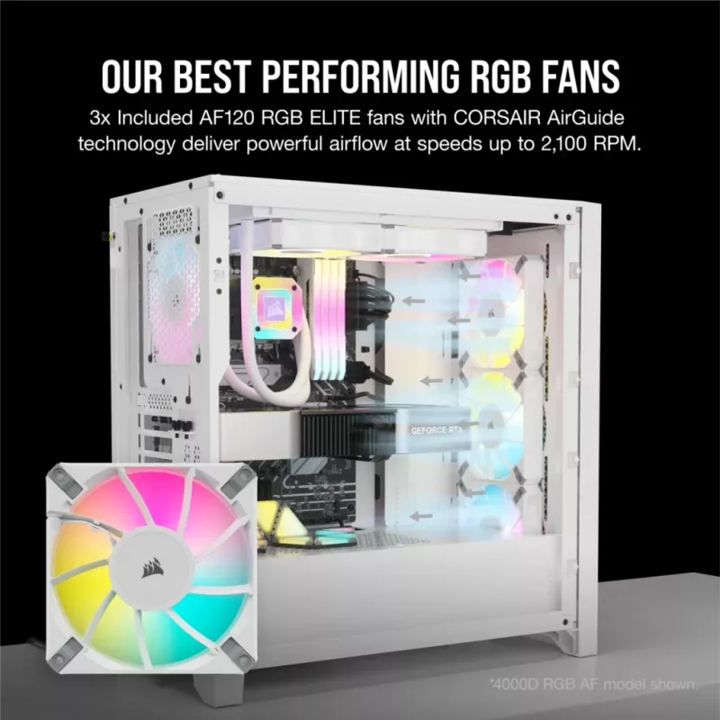 PC korpus Corsair iCUE 5000D RGB Airflow Midi Tower Valge