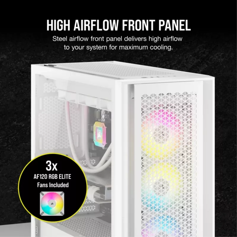 PC korpus Corsair iCUE 5000D RGB Airflow Midi Tower Valge