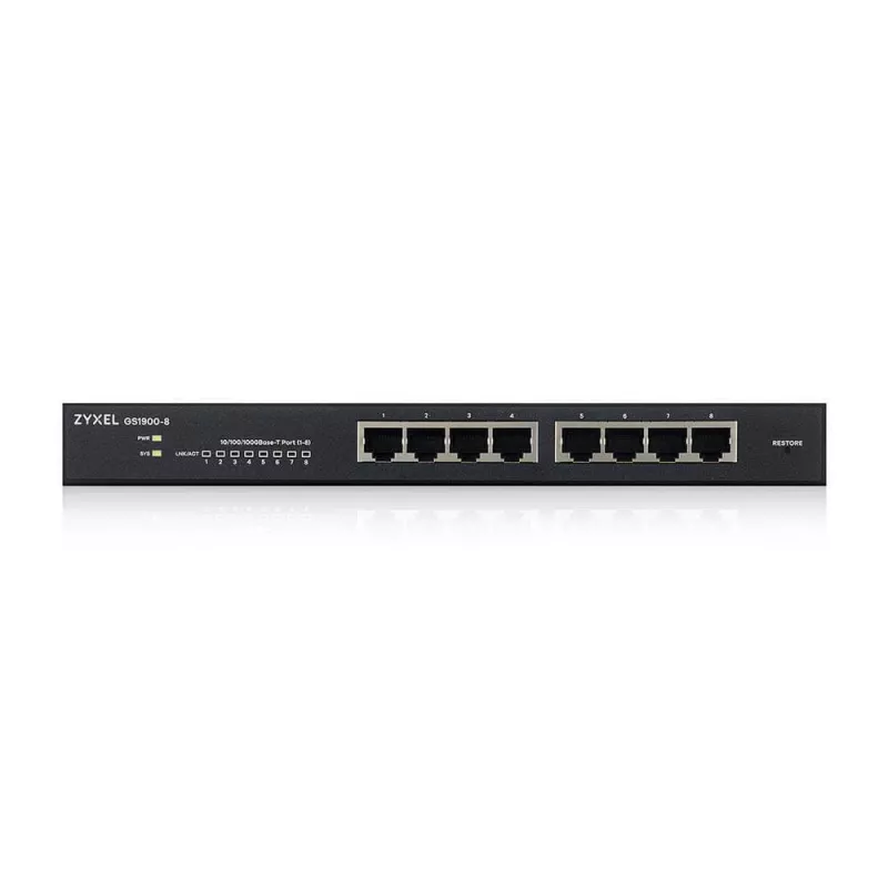 Zyxel GS1900-8 hallatav L2 Gigabit Ethernet (10/100/1000) must