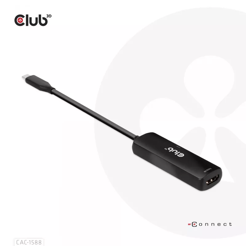 CLUB3D USB Gen2 Type-C HDMI™ 8K60Hz või 4K120Hz HDR10+ DSC1.2 toiteedastusega 3.0 aktiivadapter M/F