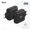CLUB3D reisilaadija 100 W GaN-tehnoloogia, USB-IF TID sertifitseeritud, üks USB USB-C port, Power Delivery (PD) 3.0 tugi