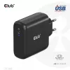 CLUB3D reisilaadija 100 W GaN-tehnoloogia, USB-IF TID sertifitseeritud, üks USB USB-C port, Power Delivery (PD) 3.0 tugi