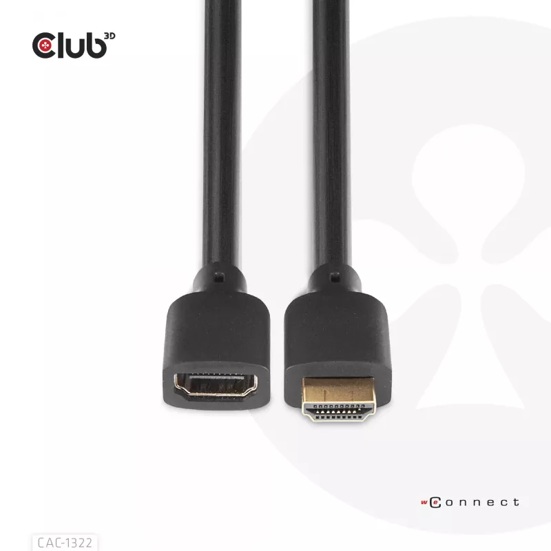 CLUB3D Ultra High Speed HDMI pikenduskaabel 4K120Hz 8K60Hz 48Gbps M/F 1 m / 3.28 ft 30AWG