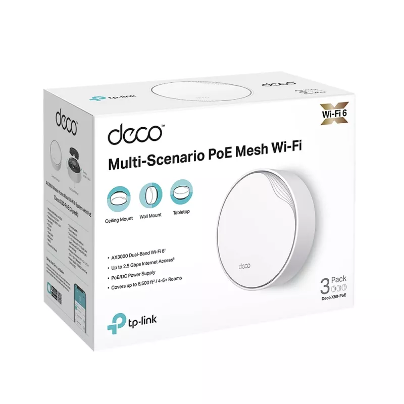TP-Link AX3000 kogu kodu Mesh Wi-Fi 6 süsteem PoE-ga