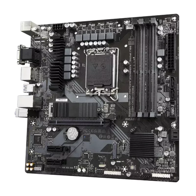 Emaplaat GIGABYTE B760M DS3H DDR4 Micro ATX, Intel LGA 1700, 4x DIMM, 128 GB, 2,5 Gb LAN, 2x M.2, HDMI+DP