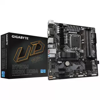 Emaplaat GIGABYTE B760M DS3H DDR4 Micro ATX, Intel LGA 1700, 4x DIMM, 128 GB, 2,5 Gb LAN, 2x M.2, HDMI+DP