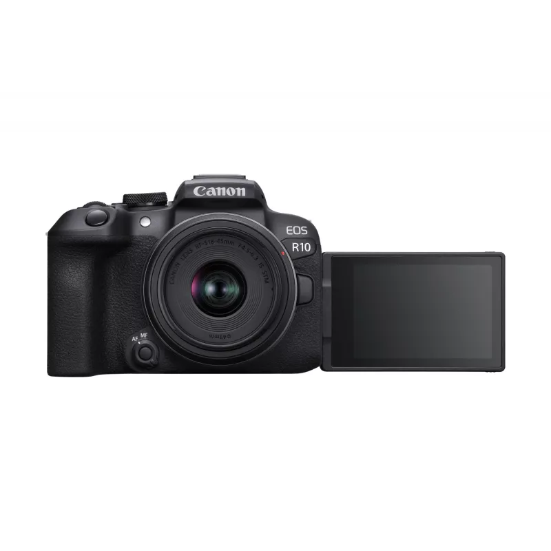 Canon EOS R10 + RF-S 18-45mm F4.5-6.3 IS STM MILC 24,2 MP CMOS 6000 x 4000 pikslit Must