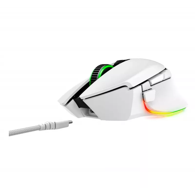 Gaming hiir Razer Basilisk V3 Pro — paremakäeline, optiline 30 000 DPI, RF Wireless/Bluetooth/USB-C, valge