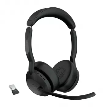 Jabra Evolve2 55 - Link380a MS Stereo, juhtmevaba, kontor/kõnekeskus, 20 - 20000 Hz, 130 g, kõrvaklapid, must