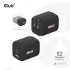 CLUB3D reisilaadija PPS 65W GAN tehnoloogiaga, kolme pordiga (2x USB Type-C + USB Type-A) Power Delivery (PD) 3.0 tugi