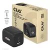 CLUB3D reisilaadija PPS 65W GAN tehnoloogiaga, kolme pordiga (2x USB Type-C + USB Type-A) Power Delivery (PD) 3.0 tugi