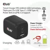 CLUB3D reisilaadija PPS 65W GAN tehnoloogiaga, kolme pordiga (2x USB Type-C + USB Type-A) Power Delivery (PD) 3.0 tugi