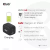 CLUB3D reisilaadija PPS 65W GAN tehnoloogiaga, kolme pordiga (2x USB Type-C + USB Type-A) Power Delivery (PD) 3.0 tugi