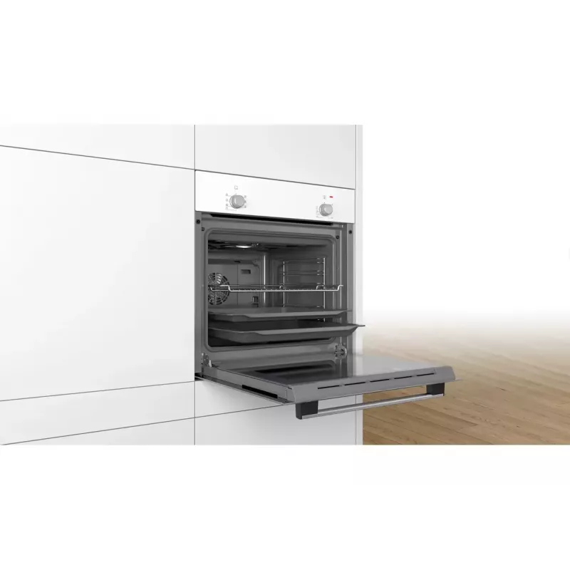 Sisseehitatud elektriahi Bosch Serie 2 HBF010BV1S — 66 L, pöördregulaatorid, halogeenlamp, A-klass, valge