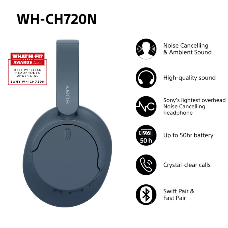 Sony WH-CH720N juhtmevabad mürasummutavad kõrvaklapid, sinine