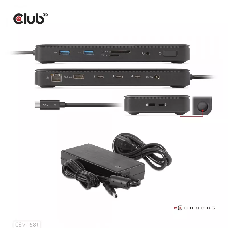 Dokkimisjaam CLUB3D Thunderbolt 4 Certified 11-in-1 140W