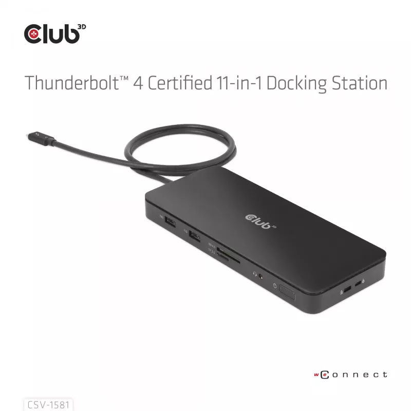 Dokkimisjaam CLUB3D Thunderbolt 4 Certified 11-in-1 140W