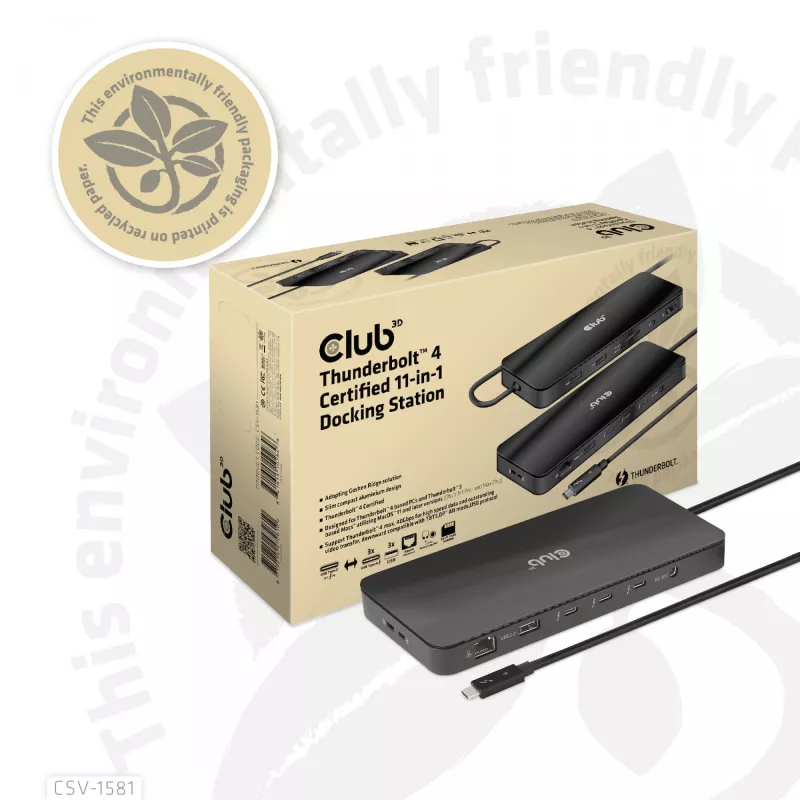 Dokkimisjaam CLUB3D Thunderbolt 4 Certified 11-in-1 140W