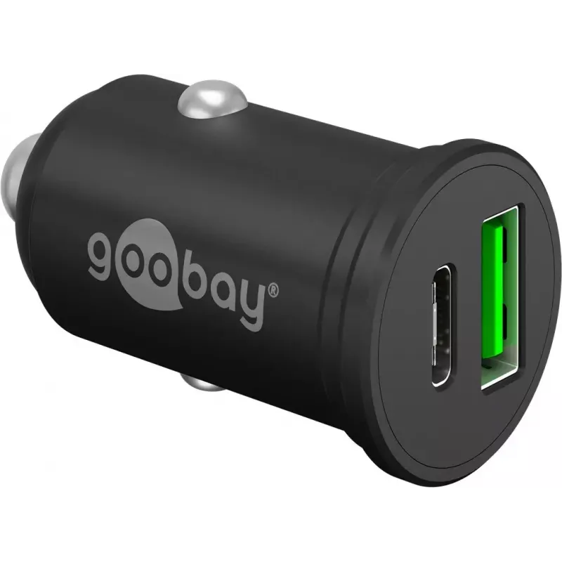 Goobay kahe USB-ga auto kiirlaadija USB-C PD 45 W Must
