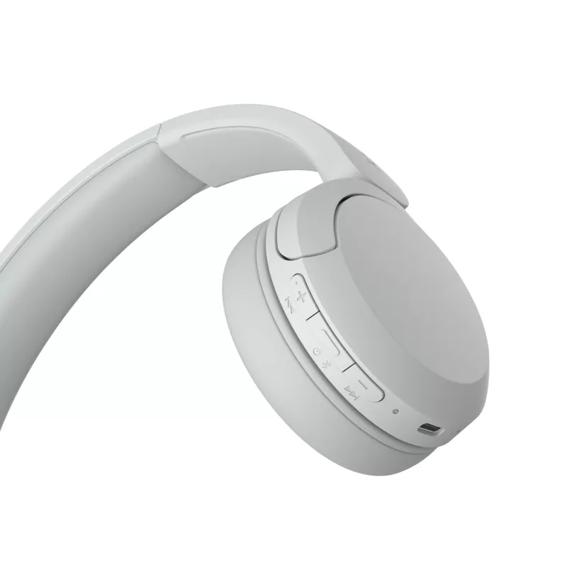 Sony WH-CH520 juhtmevaba kõrvapealne peakomplekt, Bluetooth 5.2, 50 h taasesitusaega, USB-C laadimine, valge