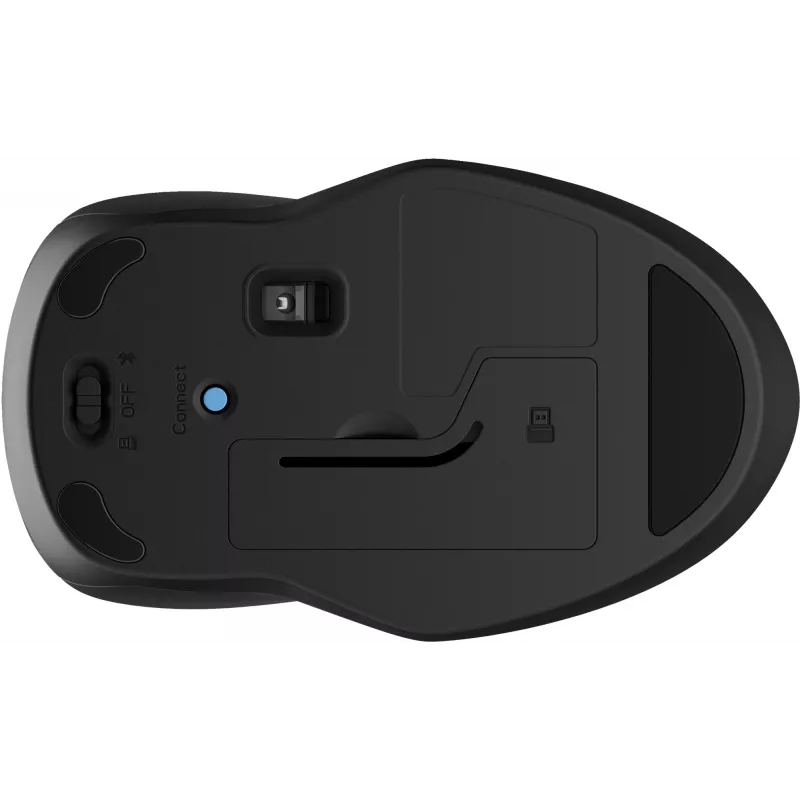 HP 250 Dual Mouse, ambidextre, Bluetooth + USB Type-A, 1600 DPI, must