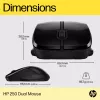 HP 250 Dual Mouse, ambidextre, Bluetooth + USB Type-A, 1600 DPI, must