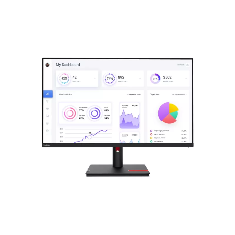 Lenovo ThinkVision T32p-30 arvutimonitor 80 cm (31,5 tolli) 3840 x 2160 pikslit 4K Ultra HD LED Must