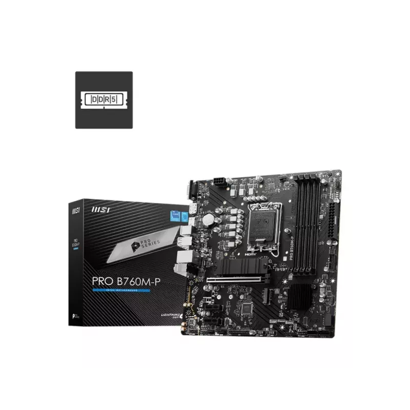 Emaplaat MSI PRO B760M-P micro ATX, Intel B760, LGA 1700, 4× DDR5 pesa, 192 GB, SATA III, PCIe 4.0