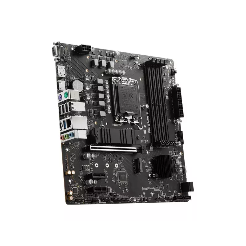 Emaplaat MSI PRO B760M-P micro ATX, Intel B760, LGA 1700, 4× DDR5 pesa, 192 GB, SATA III, PCIe 4.0