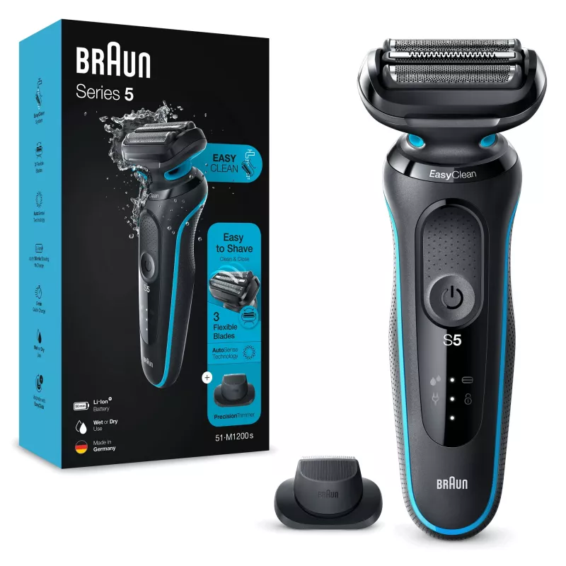 Braun Series 5 51-M1200s meeste pardel Fooliumpardel Trimmer Must, Sinine