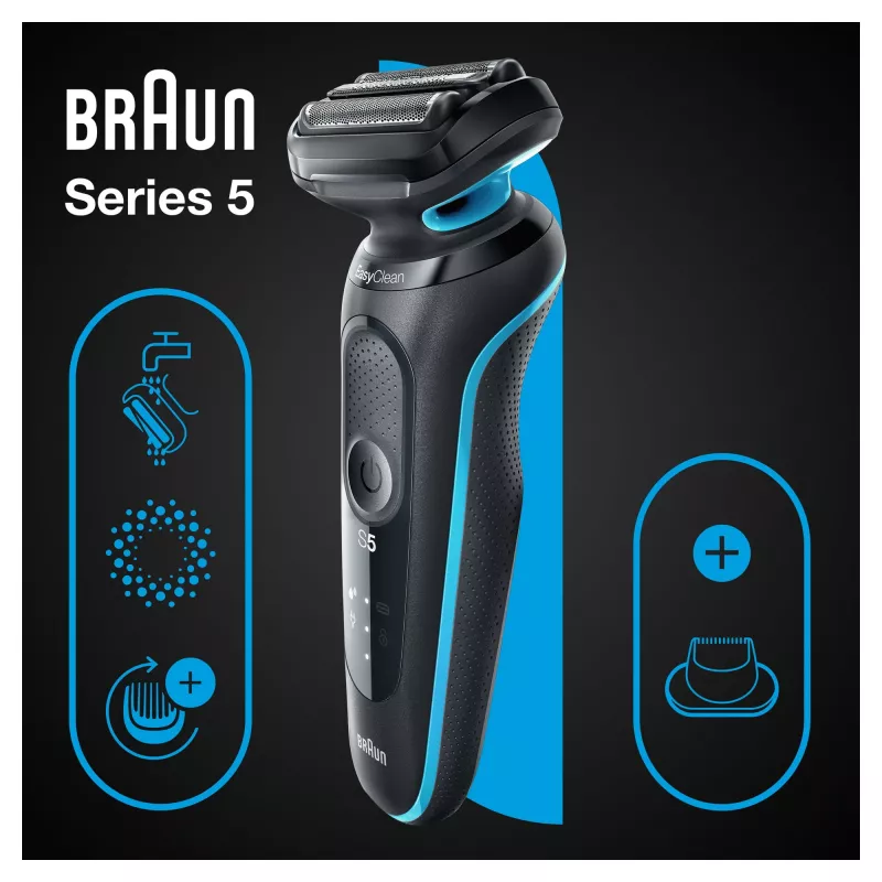 Braun Series 5 51-M1200s meeste pardel Fooliumpardel Trimmer Must, Sinine