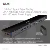 CLUB3D USB Gen1 USB-C kolmikkuva DP1.4 Alt-režiimi nutikas PD3.0 laadimisdokk 100 W toiteplokiga