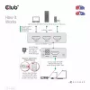 CLUB3D 3 to 1 HDMI™ 8K60Hz/4K120Hz lüliti, 7680 x 4320 pikslit, 8K Ultra HD, Must