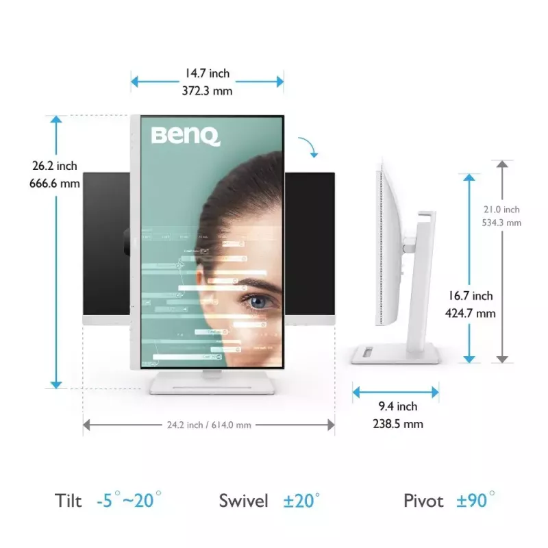 BenQ GW2790QT arvutimonitor 68,6 cm (27 tolli) 2560 x 1440 pikslit Quad HD LED Valge