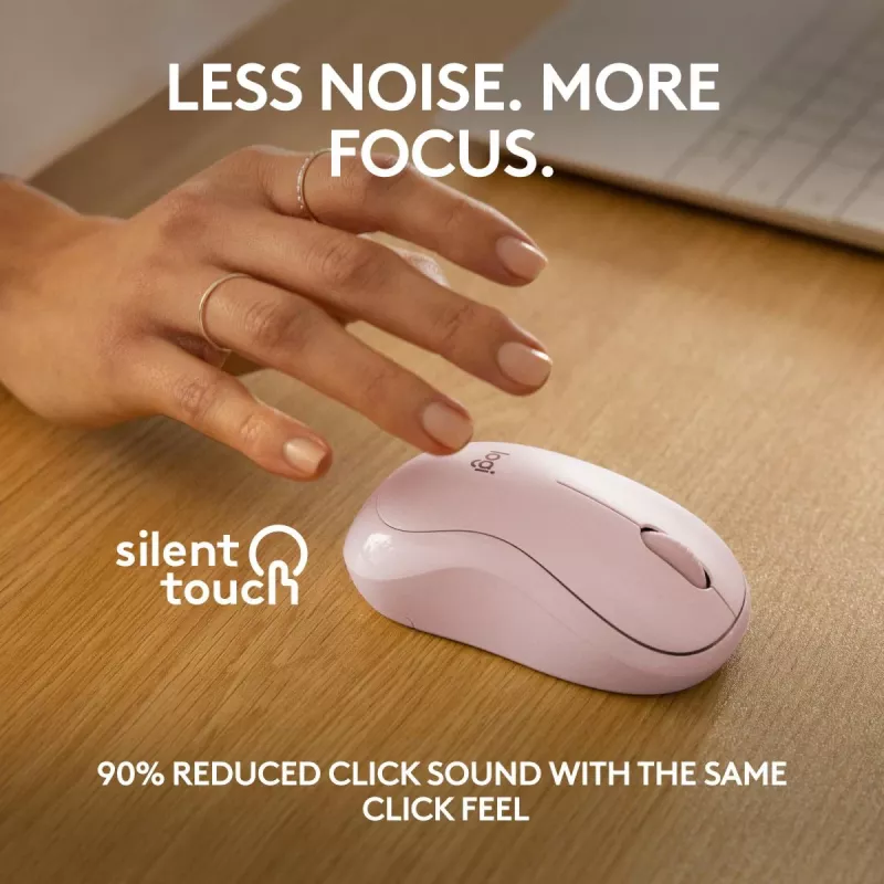 LOGITECH M240 Vaikne hiir - Bluetooth - Roosa