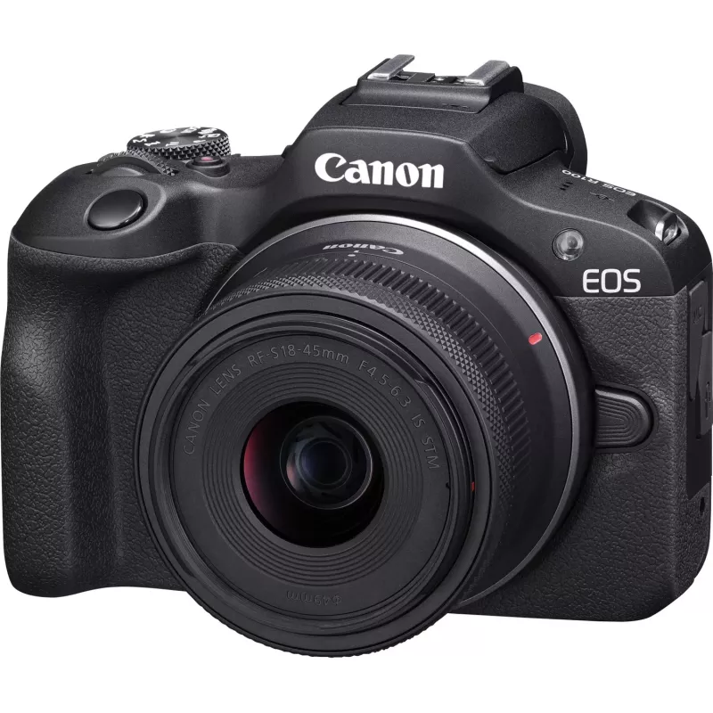 Canon EOS R100 + RF-S 18-45mm F4.5-6.3 IS STM + RF-S 55-200mm F5-7.1 IS STM komplekt, hübriidkaamera, 24,1 MP, CMOS, 6000 x 4000 pikslit, 4K Ultra HD, 309 g, must