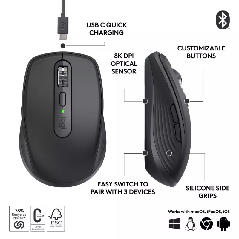 LOGITECH Mx Anywhere 3s juhtmeta hiir