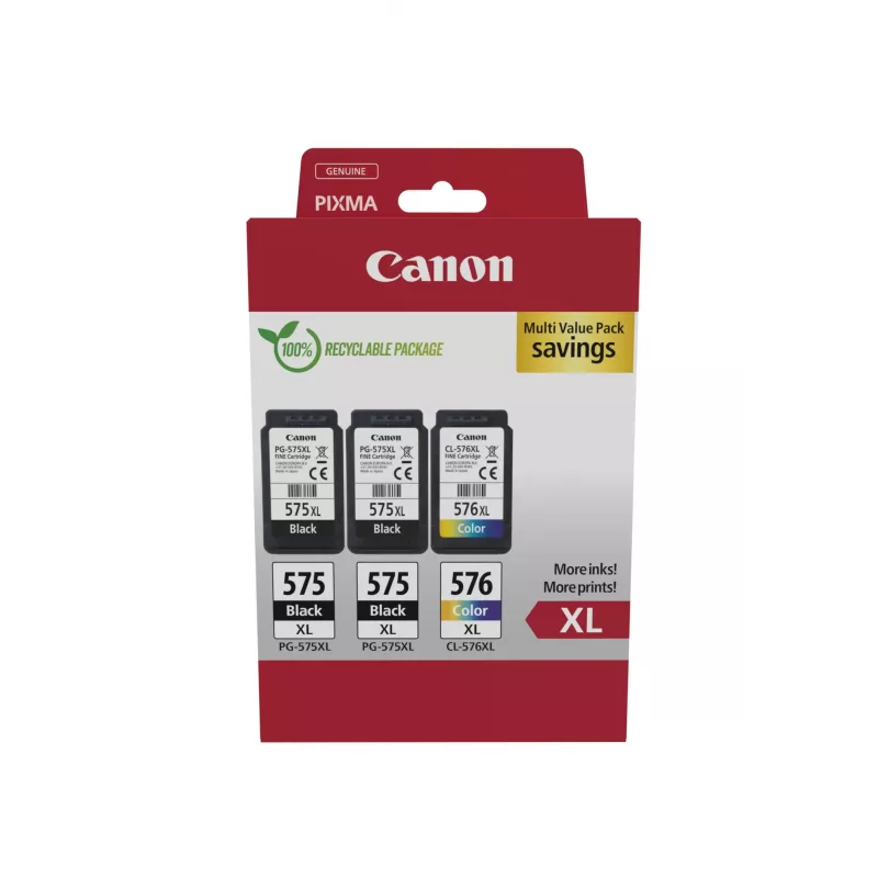 Canon 5437C004 tindikassett 3 tk originaal suure (XL) tootlikkusega must, tsüaan, magenta, kollane