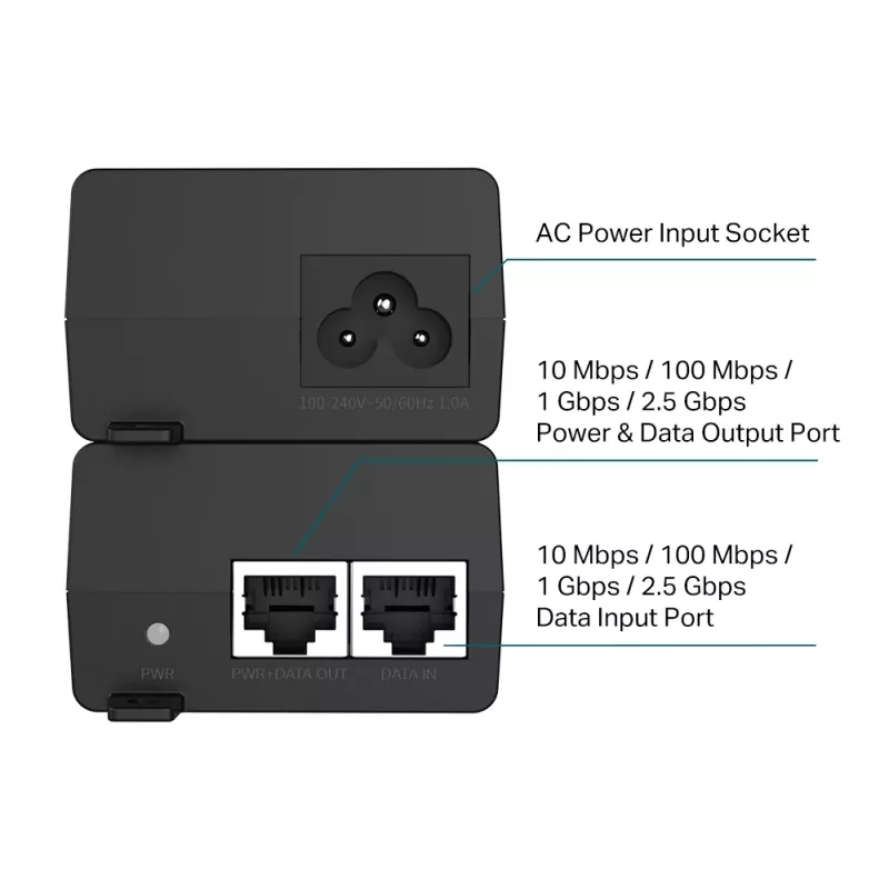 TP-Link Omada 2.5G PoE+ Injektori adapter