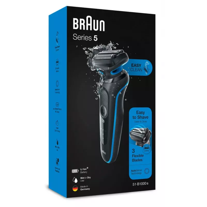 Braun 51-B1000s Fooliumhabemenuga Must, Sinine