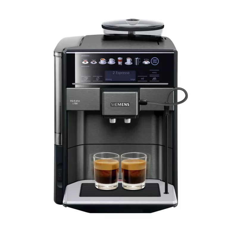 Espressomasin Siemens EQ.6 plus TE657319RW — täisautomaatne, 1,7 L veepaak, 19 baari pump, sisseehitatud kohviveski